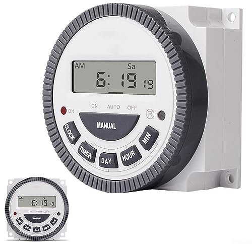 DAZZLEEX 220V 7 Days Weekly Programmable Digital Timer Lighting Switch LCD ON/OFF Time Relay For Electric Towel Rails, Heating