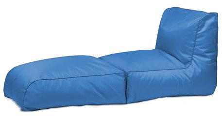 chilly pilley® Sitzsack, Faltbarer Pouf zum Sitzen und Liegen 2 in 1 – mit EPS-Füllung – Riesensitzsack – Kinder & Erwachsene – Outdoor Liegekissen Wasserfest Sitzkissen – viele Farben, blau