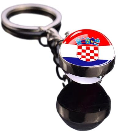 ALTCIRNMD Kroatien-Flagge, Glaskugel-Anhänger, Schlüsselanhänger – Europa, Land, Mini-Flagge, Schlüsselanhänger, Souvenirs, Neuheit, Nationale Weltflagge, Schlüsselanhänger Für Männer, Frauen, Paare,