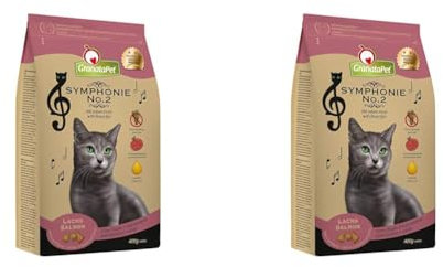 GranataPet Symphonie No. 2 Lachs, 300 g, Trockenfutter für Katzen, Alleinfuttermittel ohne Getreide & Zuckerzusätze, schmackhaftes Katzenfutter mit edlem Fisch (Packung mit 2)