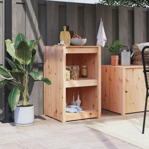 Gecheer Mobile da Cucina da Esterno,Armadietto da Cucina per Esterni,Credenza Cucina,Mobiletto Basso,Cucine per Esterni 55x55x92 cm Legno Massello di Pino