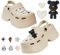 CityComfort Clogs for Women Platform Heeled Clogs Removable Charms Slip On Garden Mule Indoor Outdoor Holiday Essentials (5/6 UK, Beige)
