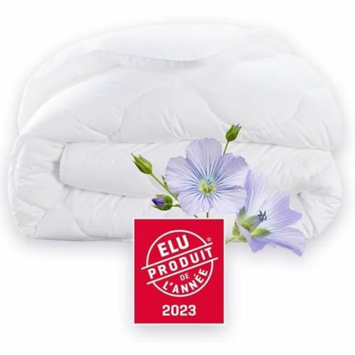 DODO Steppdecke Champs aus Leinen, Weiß, 450 g/m², 220 x 240 cm (Doppelbett)