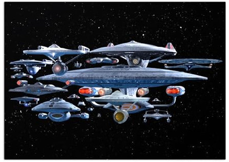 Displate Offiziell Star Trek MetallPoster Magnetische Befestigung Inklusive Lizenziert Bilder Hochwertiges Poster Ships Of The Line Starfleet Ships Poster 67.5 cm x 48 cm