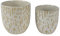 Decoris Pot de Fleurs en grès 13 cm de diamètre, 13 cm de Hauteur, Blanc/Couleur(s), Taille Unique