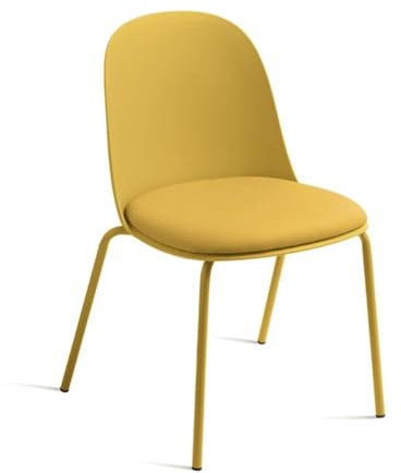 Mondo Viro Moderner Gepolsterter Stuhl Marvin aus Polypropylen, 50 x 52 cm, Höhe 80 (4, Gelb)