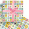 HOOKTA 5 Stück Panda Geschenkpapier 51 x 75 cm Kraftpapier langlebig Panda Geschenkpapierbögen für Kindergeburtstage Party Aufbewahrung Festliche Dekoration (Bunte Quadrate)