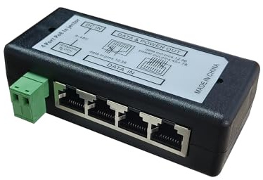 YAODHAOD POE Injector, 1000 Megabyte (4 Ports 1000Mbps，9-48V) | Power Over Ethernet über Netzteil 12V 24V 48V, Entfernung bis zu 100m, Wandstecker Power über Ethernet für POE Gerät