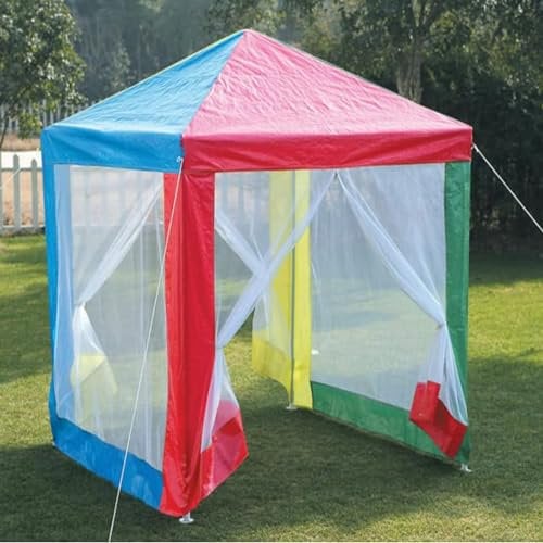 YORKSHIRE HOMEWARE Garden Gazebo | Rainbow Kids Gazebo | Outdoor Play Shelter for Children with Sun Protection | Colourful Design Hot Tub Waterproof Multicolour Gazebo with Sides Zip Up | Party Tent