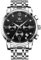 OLEVS Chronograph Armbanduhr Herren Schwarz Großgesicht Diamant Watches for Men Römische Ziffern Silberne Edelstahlband Herrenuhr Leuchtend Wasserdicht Mit Datum Herren Kleid Uhr