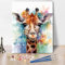 TISHIRON Girafe - Kit de Peinture par Numéros pour Adultes - Fleurs - Acrylique et Aquarelle - 40 x 50 cm (Sans Cadre)