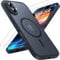 TOCOL für iPhone 16 Hülle für Magsafe, Vollständiger Kameraschutz Stoßfest Kratzfest Transluzente Rückseite Magnetisch Handyhülle für iPhone 16 Case, Schwarz