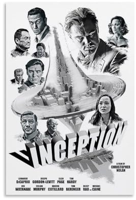 KKPLO Filmposter Movie Inception, dekoratives Gemälde, Leinwand, Wandposter und Kunstdruck, moderne Familienschlafzimmer-Dekoration, Poster, 20 x 30 cm