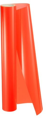 sourcing map HTV Heat Transfer Vinyl 11.8 x 5ft Roll PU Fluorescent Orange Iron on Vinyl for All Cutter Machine, Easy to Cut & Weed