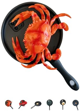 Frying Pan for Phone Case, Lobster Phone Case, Interesting Weird Phone Cases Fashion Trend Protective Case (Crab, for Phone 14)