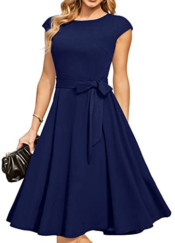 DRESSTELLS Formal Wedding Guest Dresses for Women UK, Modest Party Prom Bridesmaid Evening Dress