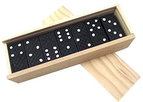 UPKOCH 28 Schwarze Dominosteine Lernspielzeug Für Kinder, Holzbausteine Für Frühe Bildung, Familienspiel Und Reisespiel, Stapelspielzeug Für Kleinkinder