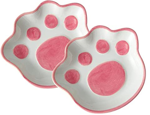 Amosfun 2 Piezas De Plato De Cerámica Con Forma De Garra De Gato Tazas Para Salsa De Barbacoa Tazas Para Salsa Cuenco Para Charcutería Plato Pequeño Cuencos Para Salsa Plato Para