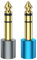 SOUNDFAM Adaptateur Jack 6.35mm Mâle vers 3.5mm Femelle Stéréo Audio, Adaptateur Prise Jack 3.5 TRS 6.35 Plaqué Or - (2-Pièces, 1 Grise & 1 Bleue)