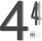 House Numbers Large Door Number 10 inch/25 cm - Modern House Numbers Black Plastic Exterior Front Door Numbers 4