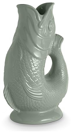 Wade WA967803SGE Pichet à poisson en faïence emblématique du patrimoine britannique fabriqué à Stoke-on-Trent, 1,2 l, vert sauge