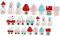 Set di 21 mini decorazioni natalizie per casa, set di ornamenti da scrivania, statuette in miniatura in resina, decorazione per capanna di Natale, decorazioni per albero di Natale e decorazioni da