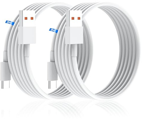 120W Hypercharge Câble Rapide Compatible avec Xiaomi 11T/12T/12S/13T/14T/12/13/14 Pro, Redmi Note 11/12/13/14 Pro+, POCO F4 GT, F7 Ultra, Mix 4/Mi 10 Ultra avec USB C Câble de Charge 2*2M 6A