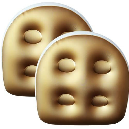 BEAHING Siège de Bain à remous Gonflable, 2pcs Booster Souge de Booster Gonflable 18.5x14.6x5.9 '' Spa et Dossier à remous avec Un en PVC pour Les Adultes