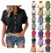 tagesangebote Bluse Moosgruen Damen Shirt Fruehling Basic Tshirt V Ausschnitt Sommeroberteil Leinenbluse Sommer Oversize Hellblau Baumwolle Shirts Oberteil Sexy Sweatshirt Ohne Kapuze Stilvolle