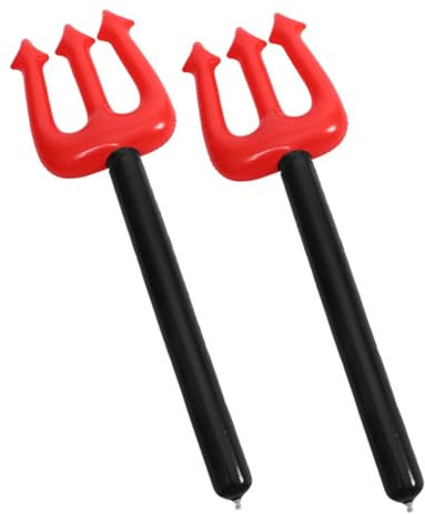 OUNONA 2 Stück Aufblasbare Halloween-Teufel-zubehör Halloween Heugabel Dämon Heugabel Mistgabel Kostüm Zubehör Für Dämonenkostüme Heugabel-stütze PVC