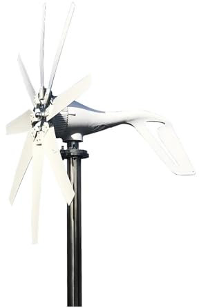 JHXHFJXZ Kit de turbina aerogeneradora de 1000W, turbina Horizontal de 12V/24V/48V, hogar de Poco Ruido con 7 aspas para el hogar, la Granja, los vehículos recreativo(MPPT Controller,12V_1000W)