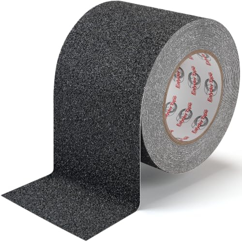 Ruban Antidérapant 10cmx10m Noir Autocollant Haute Traction Int/Ext | Ruban de sécurité antidérapant pour marches, escaliers & rampes. Fort adhésif, surface abrasive, pour intérieur & extérieur.
