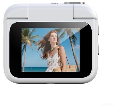 Getdoublerich 4K For Mini Body Camera, HD Y360 Action Camera With Flip Screen & Chest Mount, Image Stabilization, Flip-screen 360-degree Panoramic Cameras(White)
