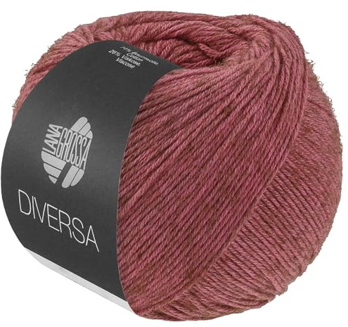 LANA GROSSA Diversa | Leichtes Baumwoll-Mischgarn mit zartem Melange-Effekt | Handstrickgarn aus 74% Baumwolle & 26% Viskose | 50g Wolle zum Stricken & Häkeln | 210m Garn FB 32