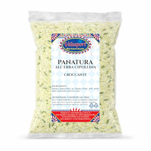 HOME LINE Panatura all’Erba Cipollina, per carne e pesce, 200 g | Semola rimacinata di grano duro con erba cipollina e pepe nero, per un profilo erbaceo e leggermente speziato.