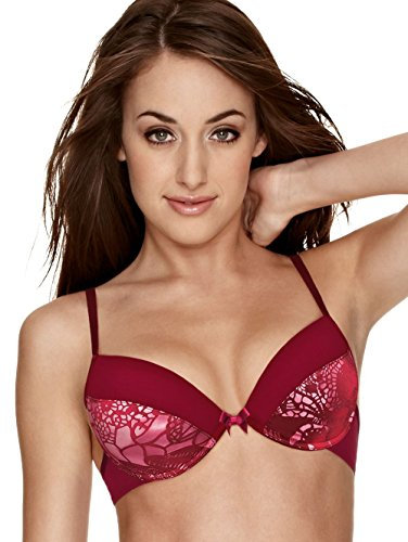 Triumph Cocktail Spotlight Underwired Half Cup Moulded Push-Up Bra Red 34C
