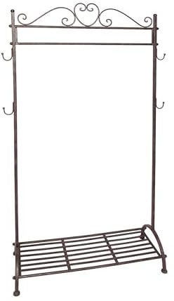 DESIGN DELIGHTS Vintage KLEIDERSTÄNDER Nostalgie | 158 x 81 cm, freistehend | Garderobe mit Schuhablage