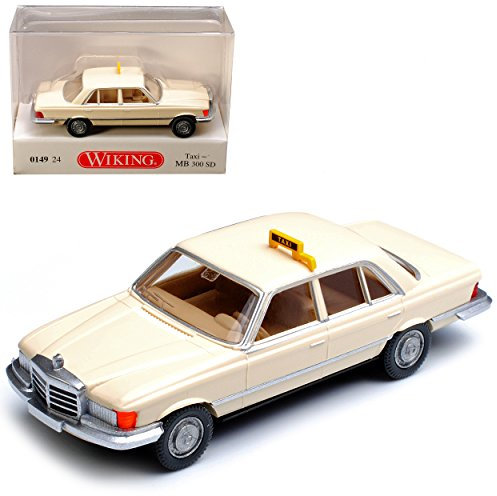 Wiking Mercedes-B S-Klasse W116 300 SD Taxi Limousine Beige 1972-1980 H0 1/87 Modell Auto