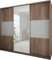 FurnitureByJDM Großer Kleiderschrank mit Spiegel und Schiebetüren – Moderner Schiebetürenschrank mit Regalen (240x65x216 cm) – Kleiderschrank 3 Türen (Craft Tobaco/Craft Weiß - RICO)