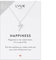 LUUK LIFESTYLE Collier en argent sterling 925 avec pendentif palmier et carte HAPPINESS, bijoux tendance, cadeau attentionné, argent
