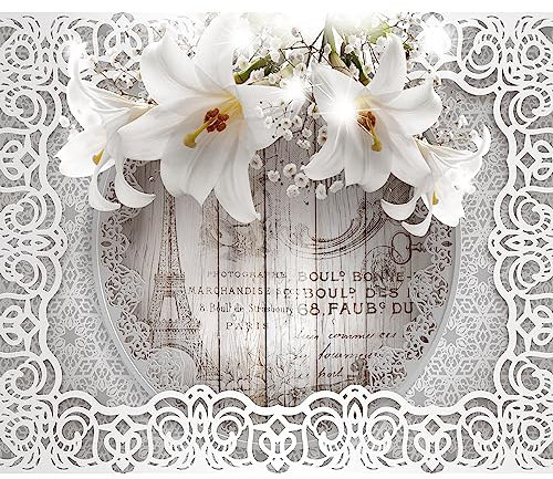 murando - Vlies Fototapete Blumen Lilien 350x256cm- Foto Tapete Schlafzimmer Wohnzimmer Vliestapete XXL Wandtapete Motivtapeten Bildtapete 3d Effekt Wand Dekoration - Ornament Leder Optik b-C-0212-a-d