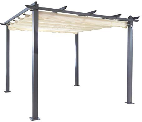 DEMA Pergola Freiburg Ecru mit Sonnendach