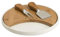 Tagliere Legno Formaggi Porcellana Bianca 54713 Brandani Rotondo Inox
