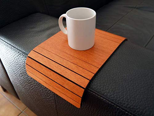 Kleiner sofa armlehnentisch wohnzimmer holz anpassbares kirschbaum Mini flexibler sofatisch modern Couch tisch lehne klein Armlehnentablett Couchtisch ablage Kanapee tablett armlehne