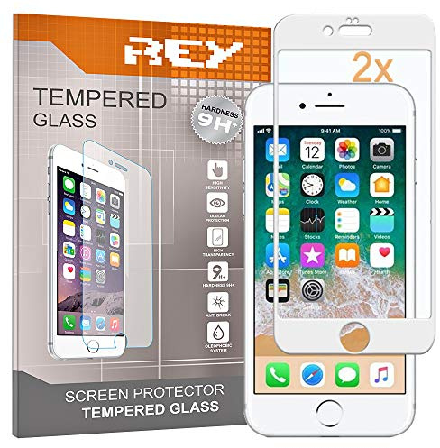 Pack 2X 3D Bildschirmschutz aus gehärtetem Glas für iPhone 7 / iPhone 8 / iPhone SE 2020 / IPHONE SE 2022 5G, weiß, Displayschutzfolie 9H+ Härte, Anti-Kratzen-Öl-Bläschen, Voller Schutz, 3D, 4D, 5D