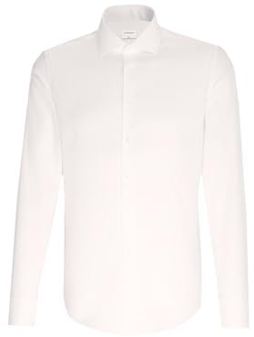 Seidensticker Herren Slim Fit Bügelfrei Business Kent Langarm Businesshemd, Weiß, 40 EU