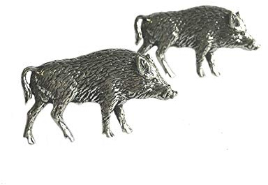 Manschettenknöpfe Wildschwein aus feinem englischen Zinn (A) Wildlife Jagd
