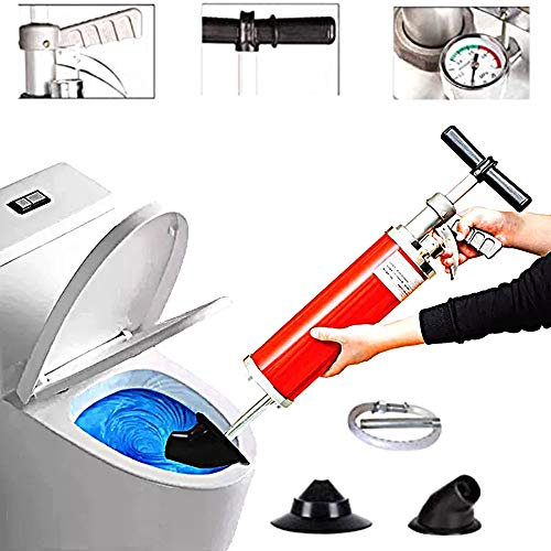 QMZDXH Pressluft Rohrreiniger, Leistungsstarker Abfluss-Kolben, Hochdruck Abflussreiniger Toilettenstößel Abflusspumpe, für Toilette, Badewanne, Dusche, Wanne