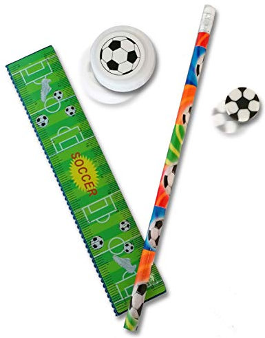 STUWU 12x Schreibset Fußball Mitgebsel für Kindergeburtstag und Schultüte