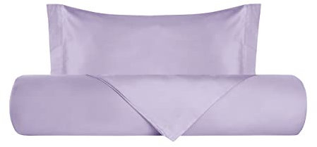 Vanità di Raso Set Copripiumino Una Piazza e mezza, in Raso di Cotone, Sacco Copripiumino 200x200cm + 1 Federe 50x80cm, Made in Italy - Lilla